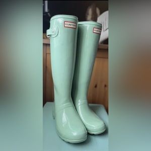 Hunter Aqua Turquoise rain boots size 10